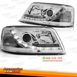 FAROS CON LUZ DIURNA LED PARA VW T5, 03-10, H1+H1