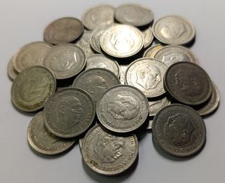 Lote 30 monedas 5 ptas. Franco