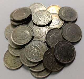 Lote 30 monedas 5 ptas. Franco