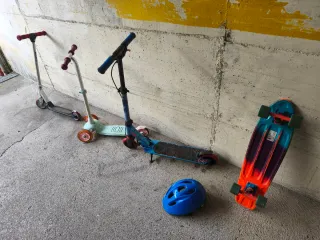 3 Monopattini e 1 Skateboard + casco