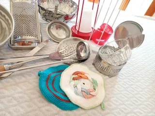 Lotto Utensili Cucina Acciaio Vintage