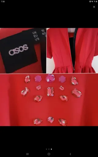 Vestido armado fiesta pedrería talla 40