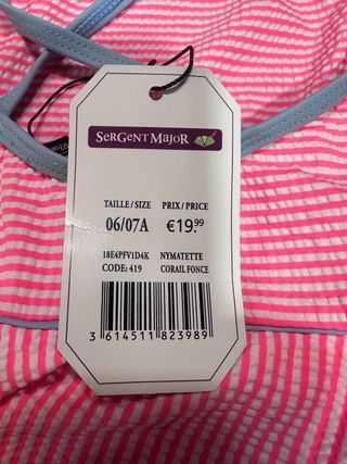 Bañador niña Sergent Major rayas rosas