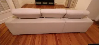 Sofá chaise longue de tela beige