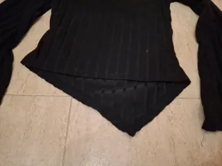 Jersey cuello barco negro manga larga