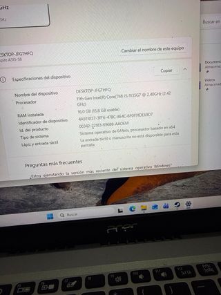 Portátil Acer Aspire A315-58