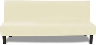 FIGOOO Funda para Sofá Cama sin Brazos 3 Plazas Funda de Sofá Elástica Plegable Ajustables Universal Spandex Funda para Futón An