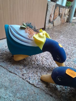 1 x 7 € Juego de 2 patos decorativos de cerámica