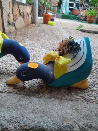 1 x 7 € Juego de 2 patos decorativos de cerámica