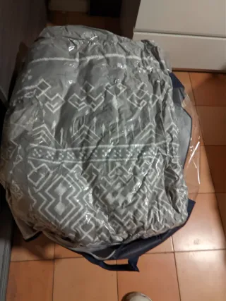 Funda nórdica gris y blanca cama 135cm