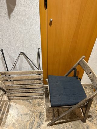 Mesa y Sillas Terraza Madera Plegables