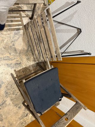 Mesa y Sillas Terraza Madera Plegables