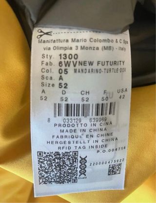 Giacchetta Colmar Taglia L 52 Gialla