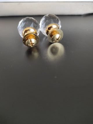 2 Tiradores Vintage Cristal y dorado