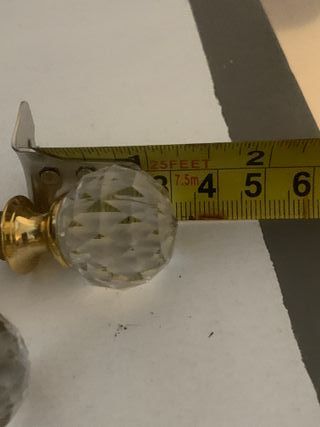 2 Tiradores Vintage Cristal y dorado