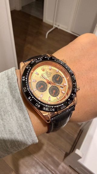 Rolex Oro Rosa Correa Negra