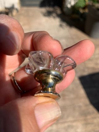 Tirador vintage flor cristal y dorado