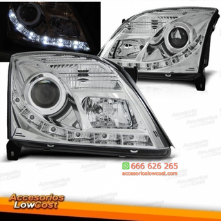 FAROS LUZ DIURNA LED VECTRA C, 02-05, CRISTAL CLA