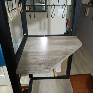 Estantería esquinera metal y madera