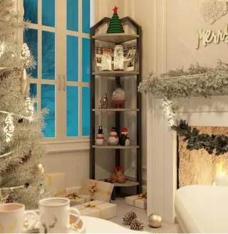 Estantería esquinera metal y madera