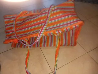 Borsone tessuto righe arancio