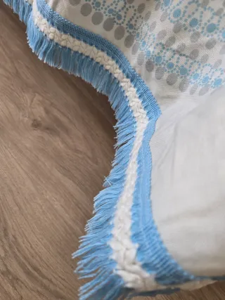 Colcha Vintage Años 60 Floral Azul