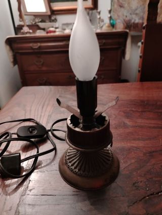 lampada da appoggio vintage,ottone e vetro