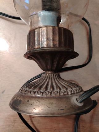 lampada da appoggio vintage,ottone e vetro
