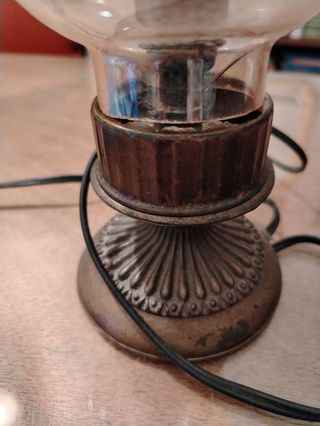 lampada da appoggio vintage,ottone e vetro