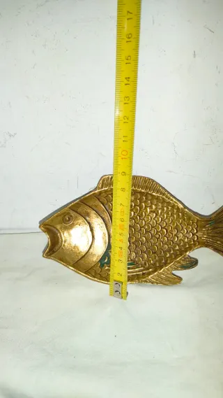 Cenicero centro mesa Bronce Pez Náutico Antiguo