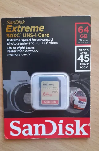 Due schede di memoria SanDisk da 64 gb e 16 gb