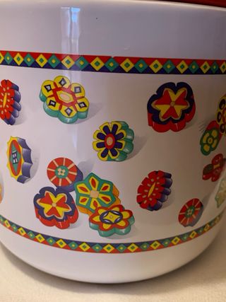 Barattolo ceramica grande decorato