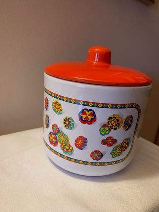 Barattolo ceramica grande decorato