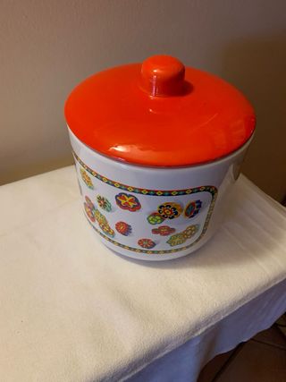 Barattolo ceramica grande decorato