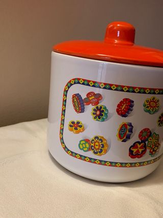 Barattolo ceramica grande decorato