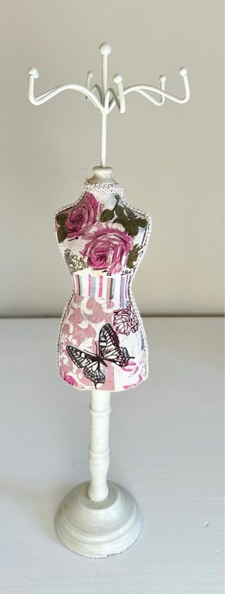 Joyero Maniquí Vintage Flores y Mariposas