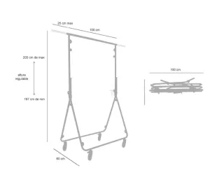 Perchero Ropa Plegable Metal