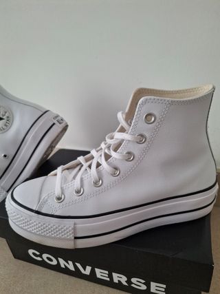 Converse Pelle Bianco Tg 37