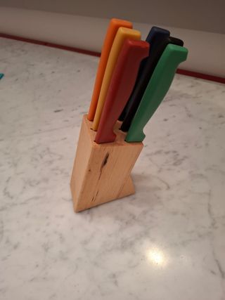 6 posate acciao colorate con ceppo