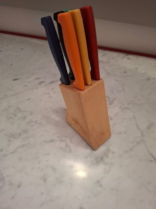 6 posate acciao colorate con ceppo