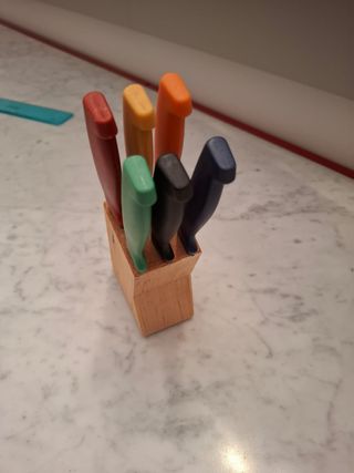 6 posate acciao colorate con ceppo