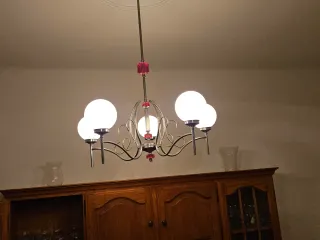 Lámpara Vintage Cristal y Metal Rosa