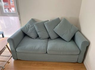 Divano letto Ikea 140cm in tessuto blu senza materasso