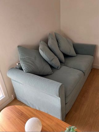 Divano letto Ikea 140cm in tessuto blu senza materasso