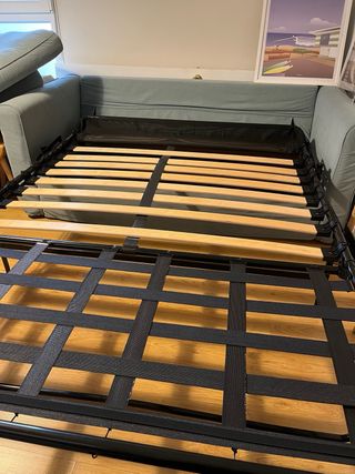 Divano letto Ikea 140cm in tessuto blu senza materasso