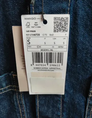 Sobrecamisa vaquera Mango Talla S/M