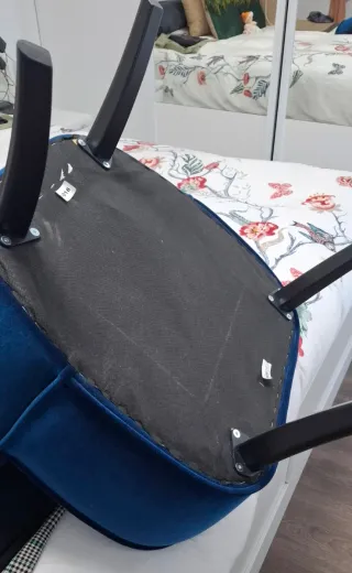 Butaca de terciopelo azul