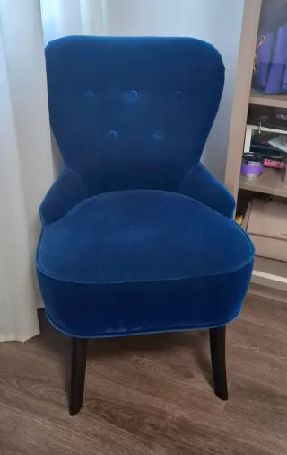 Butaca de terciopelo azul