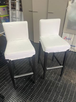 Pack 2 Taburetes Altos Madera y Tela