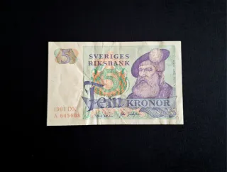 Billete Suecia 5 Coronas 1981